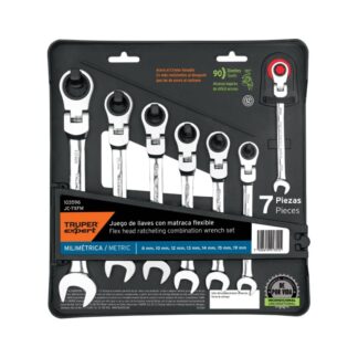 Juego De 7 Llaves Combinadas mm Con Matraca Flexible