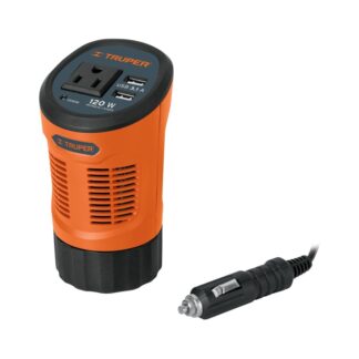 Inversor De Corriente 120 W Tipo Vaso, 2 Puertos USB, Truper