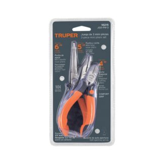 Juego De 3 Mini Pinzas Mango Comfort Grip, Truper