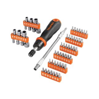 Desarmador Tipo Matraca Con 42 Puntas, 14 Dados Y Extension