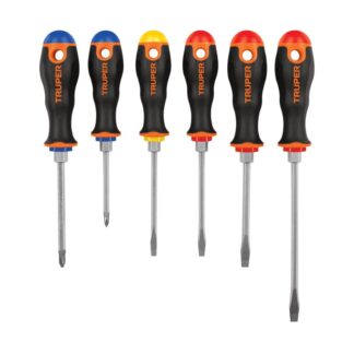 Juego De 6 Desarmadores Mango Comfort Grip, Truper