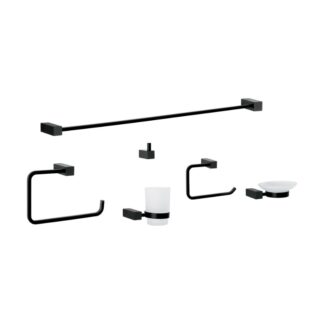 Juego De 6 Accesorios Para Bano, Negro