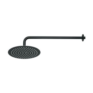 Regadera De Acero Inoxidable Plato Redondo 10 Con Brazo, Negro