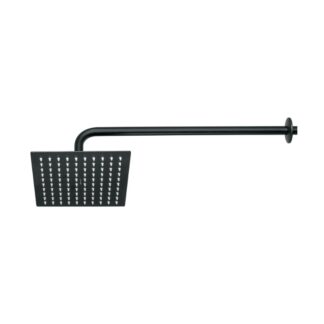 Regadera De Acero Inoxidable Plato Cuadrado 8 Con Brazo, Negro