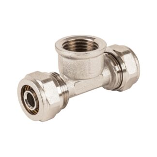 Tee De Laton Para Pealpe,3/8X1/2X3/8, Con Rosca Hembra Central