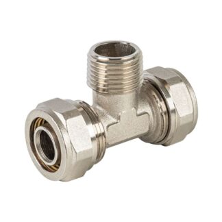 Tee Macho De Laton Para Pealpe, 3/8X1/2X3/8
