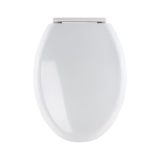 Asiento Alargado Para WC, Cierre Lento, Blanco