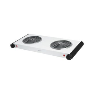 Parrilla Electrica De Doble Resistencia, Blanca, Volteck