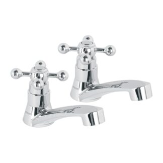 Juego Llaves Individuales Lavabo, ABS, Cruceta, Basic