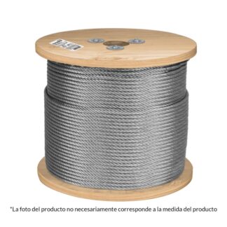 Metro De Cable Rigido 3/16 De Acero 7X7 Hilos, 300 M, Fiero