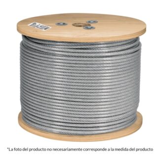 Metro De Cable Rigido 3/16 Acero 7X7 Recubierto PVC, 300 M