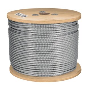 Metro Cable Flexible 1/4 Acero 7X19 Recubierto PVC, 300 M