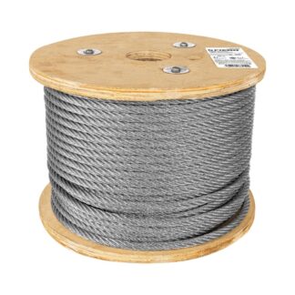 Metro De Cable Rigido 3/8 De Acero 7X7 Hilos, 75 M, Fiero