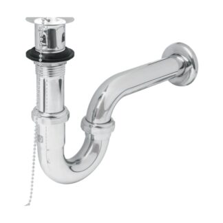 Cespol P/Lavabo Laton C/Contra, Tapon Y Cadena, Cromo,1-1/4