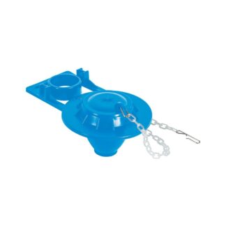 Sapo De 2 De PVC Para WC, Azul, Con Cadena Plastica, Foset