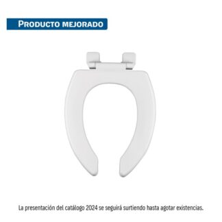 Asiento Alargado Sin Tapa Para Taza Fluxometro, Blanco, Foset