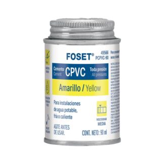 Cemento Para Cpvc En Bote De 90 ml, Baja Presion, Foset