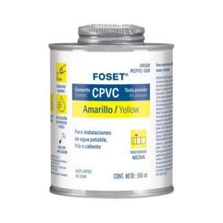 Cemento Para Cpvc En Bote De 500 ml, Baja Presion, Foset