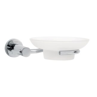 Jabonera Metalica Cromo Con Plato De Vidrio, Foset Element