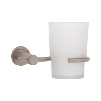 Portavaso Cepillero Satin Con Vaso De Vidrio, Foset Element