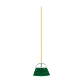 Escoba Grande Tipo Abanico, Cerdas De Pvc, Baston De Madera