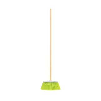 Escoba Mediana Tipo Cepillo, Cerdas De Pvc, Baston De Madera
